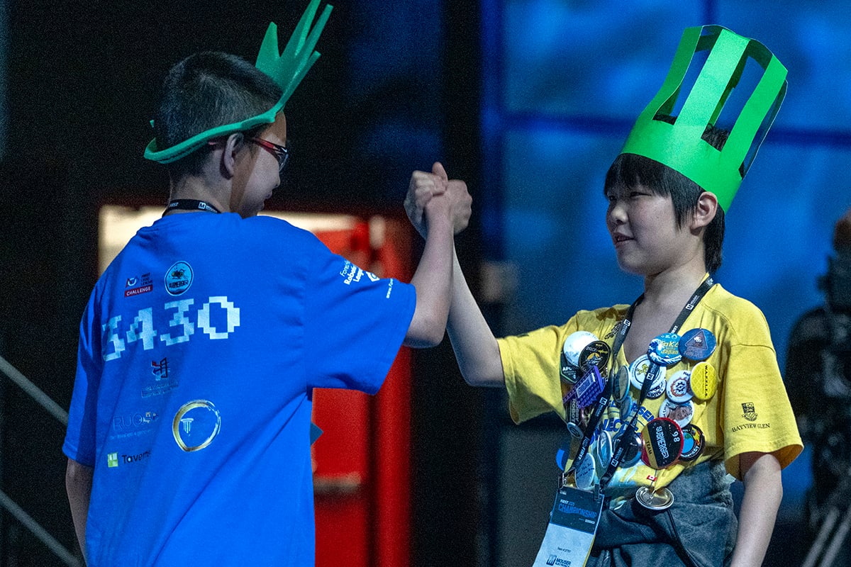 Two FIRST LEGO League students participating at FIRST Championship