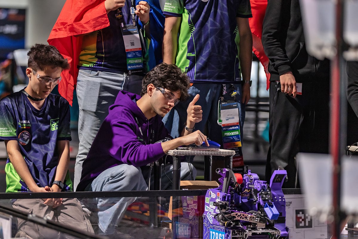 FIRST Tech Challenge students watch robots at FIRST Championship
