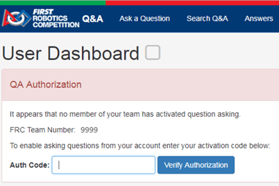 A screenshot showing to enter the authorized code to get access