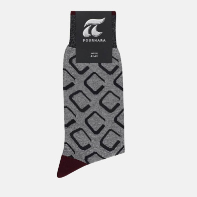 Βαμβακερές Κάλτσες Πουρνάρα Με Ρόμβους 3682-4 Γκρι