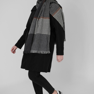 Πασμίνα Pierre Cardin Pied De Poule PCS1005 Γκρι-Άσπρο