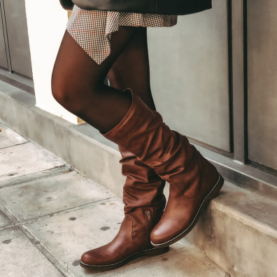 Φλατ Μπότα Με Σούρα Exe Amazon-170 J27000171531 Καφέ