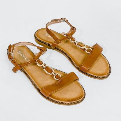 Flat Σανδάλια Με Αλυσίδα My Choice LS081-102 Ταμπά