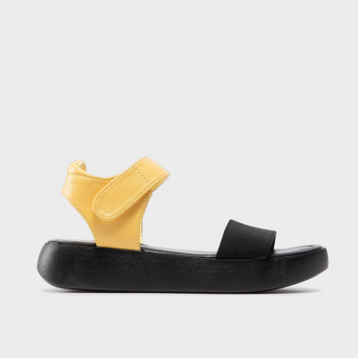 Flatform Σανδάλια Betsy 917002/01-02 Μαύρο-Κίτρινο