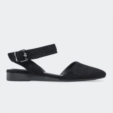 Suede Μπαλαρίνες Μυτερές Betsy 917007/04-01 Μαύρο