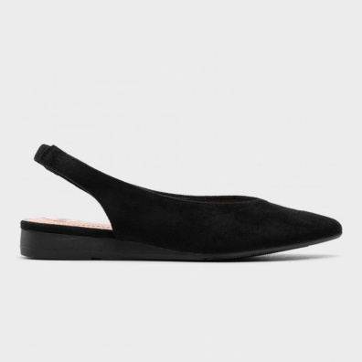 Suede Μπαλαρίνες Μυτερές Betsy 917007/05-01 Μαύρο