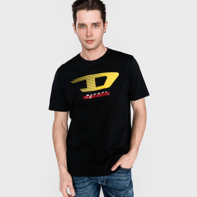 T-shirt Diesel SSPQ T-Just Y4 Logo Μαύρο