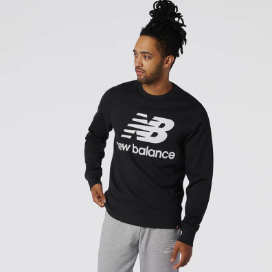 Φούτερ New Balance Essentials Stacked Logo Crew MT03560 Μαύρο