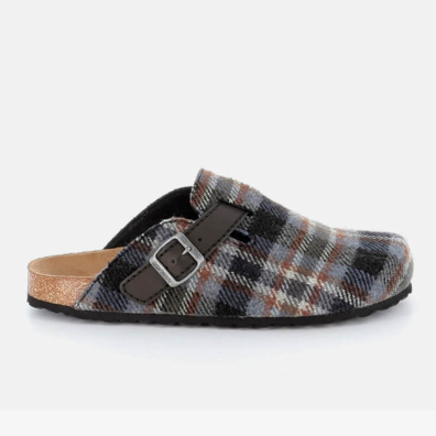 Aνατομική Παντόφλα Adam's 708-21503 Μαύρο Καρό