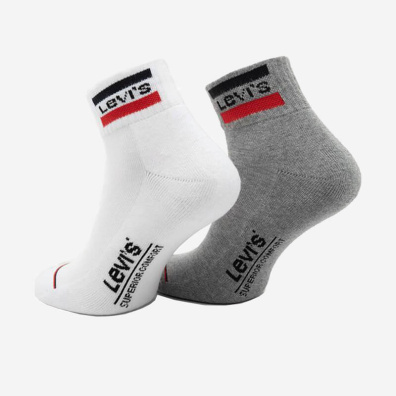 Μονόχρωμες Κάλτσες Levi's 2 Ζεύγη 37157-146 Άσπρο Γκρι