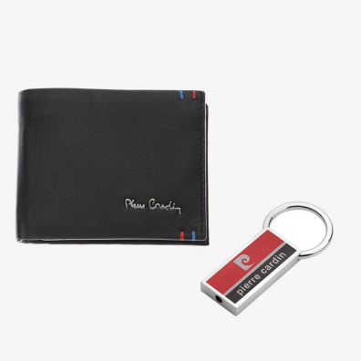 Σετ Δώρου Πορτοφόλι - Μπρελόκ Pierre Cardin PCS-007 Μαύρο