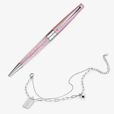 Σετ Δώρου Στυλό & Βραχιόλι Pierre Cardin PCS-020 Ροζ Ασημί