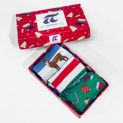 Σετ Δώρου Χριστουγεννιάτικες Κάλτσες 3 Ζεύγη 02022 Πολύχρωμο