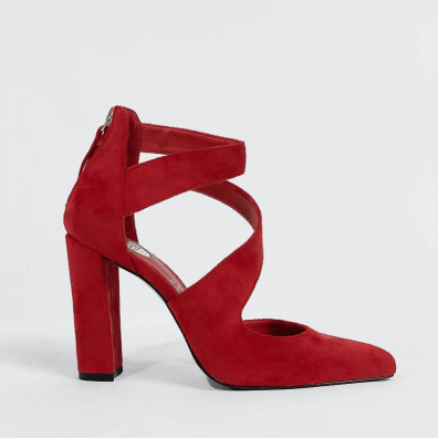 Suede Γόβα Exe Alin-782 Κόκκινο