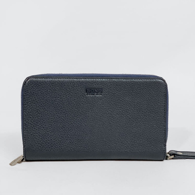 Μεγάλο Δερμάτινο Πορτοφόλι Bond 01218 Σκούρο Μπλε