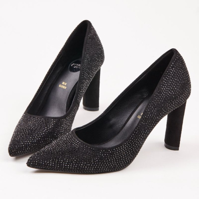 Μυτερή Γόβα Exe Με Στρας H17004535004 Μαύρο