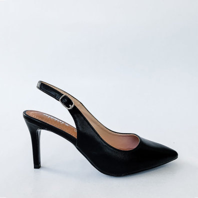 Ξώφτερνη Γόβα Adam's Με Λουράκι 1-826-19023-29 Μαύρο