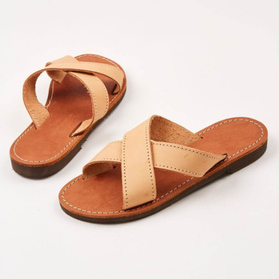 Χειροποίητα Σανδάλια Με Λουριά  Made in Greece B77 Μπεζ