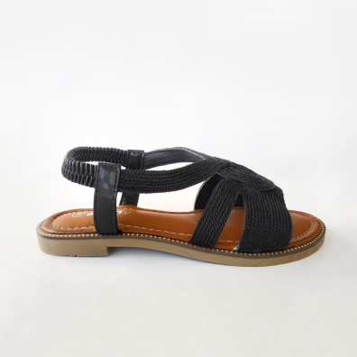 Φλατ Σανδάλι Adam’s 1-822-20020-29 Μαύρο