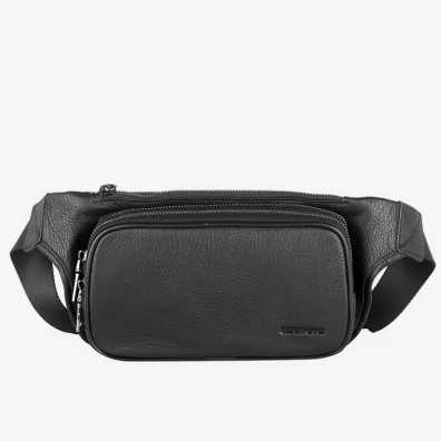 Δερμάτινo Τσαντάκι Μέσης Silver Flame SFH10 Μαύρο