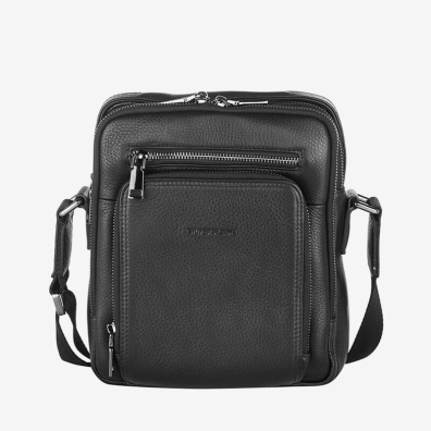 Δερμάτινo Τσαντάκι Χιαστί Silver Flame SFH11 Μαύρο