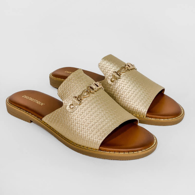 Παντόφλα Με Διακοσμητική Αγκράφα My Choice ML192-G Χρυσό