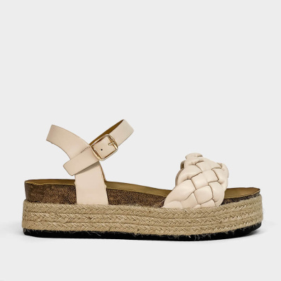 Πλατφόρμα Με Μπαρέτα & Πλεκτή Φάσα My Choice 2863-B Μπεζ