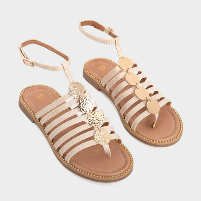 Σανδάλια Με Λουράκια & Διακοσμητικά Φλουριά My Choice 4779-B Μπεζ