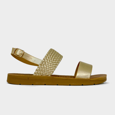 Σανδάλια Με Λουράκια & Πλεξούδα My Choice ZX42-G Χρυσό