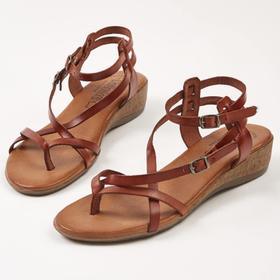 Δερμάτινα Σανδάλια Με Πλατφόρμα Valeria’s 1103 Καφέ