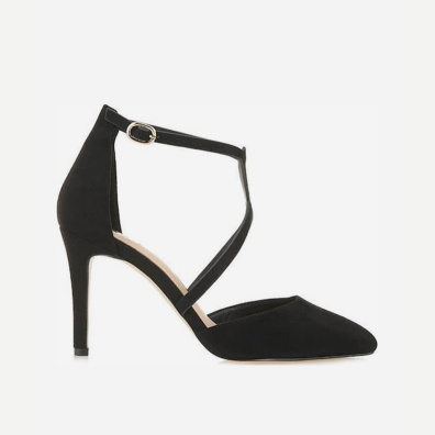 Μυτερή Γόβα Με Λουράκια Exe TB1951-01 Garda Μαύρο