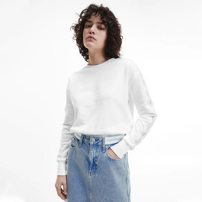 Φούτερ Calvin Klein Logo Tape J20J218980-YAF Άσπρο