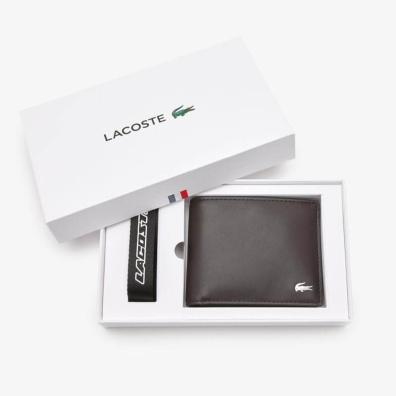 Σετ Δώρου Πορτοφόλι - Μπρελόκ Lacoste NH4012FG-028 Καφέ