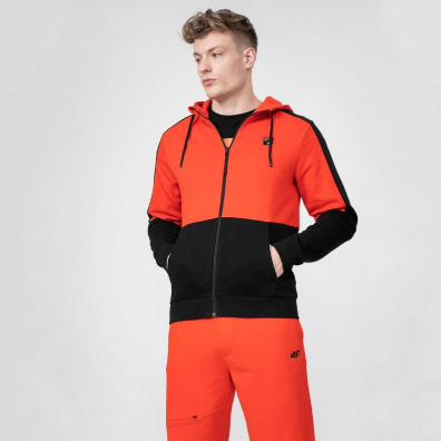 Ζακέτα Με Κουκούλα 4F H4L22-BLM010-70S Μαύρο Πορτοκαλί