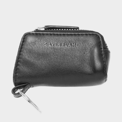 Δερμάτινο Μπρελόκ Silver Flame Auto SFT5101 Μαύρο