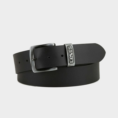 Φαρδιά Δερμάτινη Ζώνη Levi's 38016-0102 Μαύρo