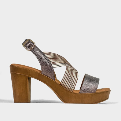 Ανατομικά Πέδιλα Με Χοντρό Τακούνι Adam's 1-622-23015-26 Μπρονζέ