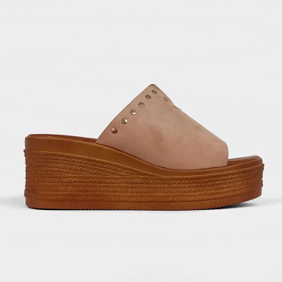 Παντόφλες Με Πλατφόρμα & Τρούκς Adam's 1-801-23035-29 Μπεζ