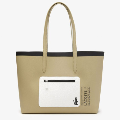 Τσάντα Ώμου Lacoste Διπλής Όψης NF4237AS-L46 Μπεζ Άσπρο