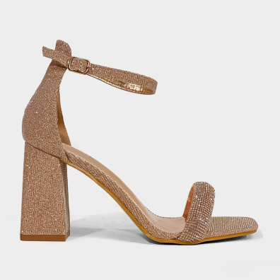 Ψηλά Πέδιλα Με Στρας Και Glitter My Choice LL-1261 Ροζ Χρυσό