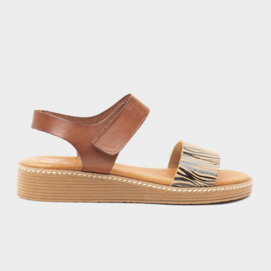 Δερμάτινο Σανδάλι Marila 1-748-23118-28 Ταμπά