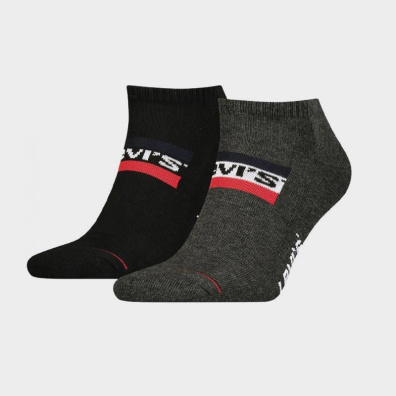 Κάλτσες Levi's Low Rise Sportswear 2 Ζεύγη 37157-0766 Μαύρο Γκρι