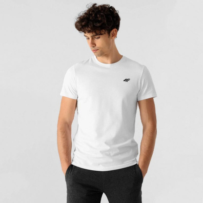 Μονόχρωμο T-shirt 4F H4L22-TSM352-10S Άσπρο