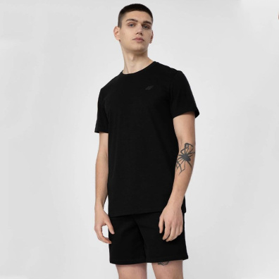 Μονόχρωμο T-shirt  4F H4L22-TSM352-20S Μαύρο