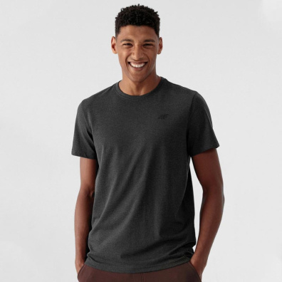 Μονόχρωμο T-shirt 4F H4L22-TSM352-23M Σκούρο Γκρι