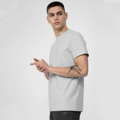 Μονόχρωμο T-shirt 4F H4L22-TSM352-27M Ανοιχτό Γκρι
