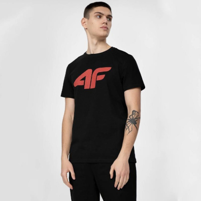 Μονόχρωμο T-shirt 4F H4L22-TSM353-21S Μαύρο