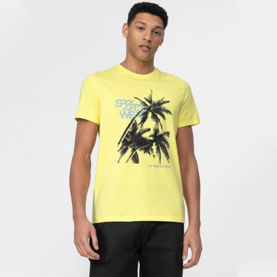 T-shirt 4F H4L22-TSM039-73S Ανοιχτό Κίτρινο