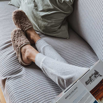 Γούνινη Παντόφλα Nude E72 Μπεζ