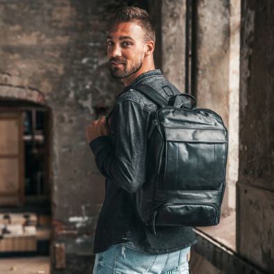 Δερμάτινο Σακίδιο Πλάτης Chesterfield C58.015700 Μαύρο